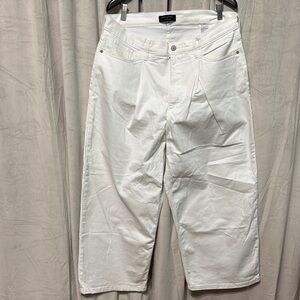 Banana Republic White Straight-Leg Cropped Jeans